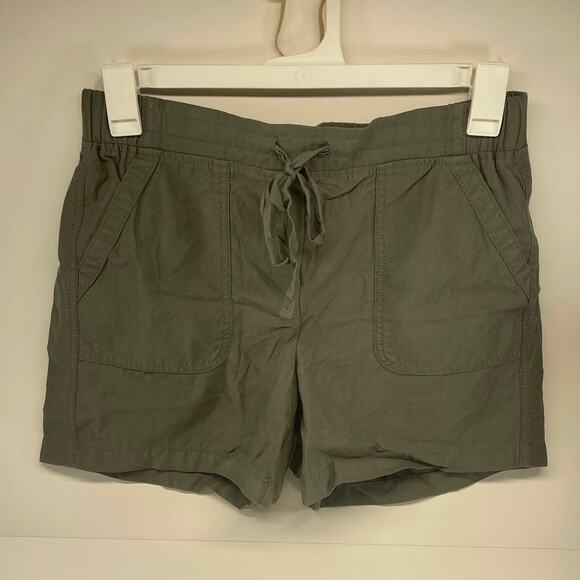 Talbots Cotton Tencel Blend Army Green Shorts Drawstring Waist 30” Size Medium - Picture 3 of 9